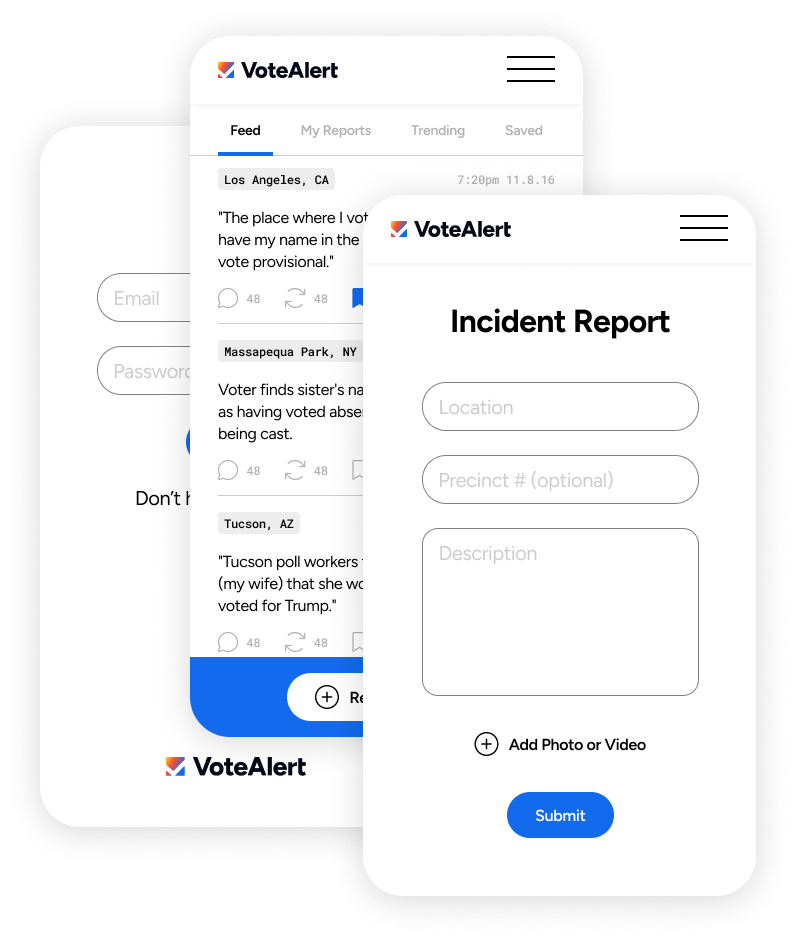The VoteAlert app feed